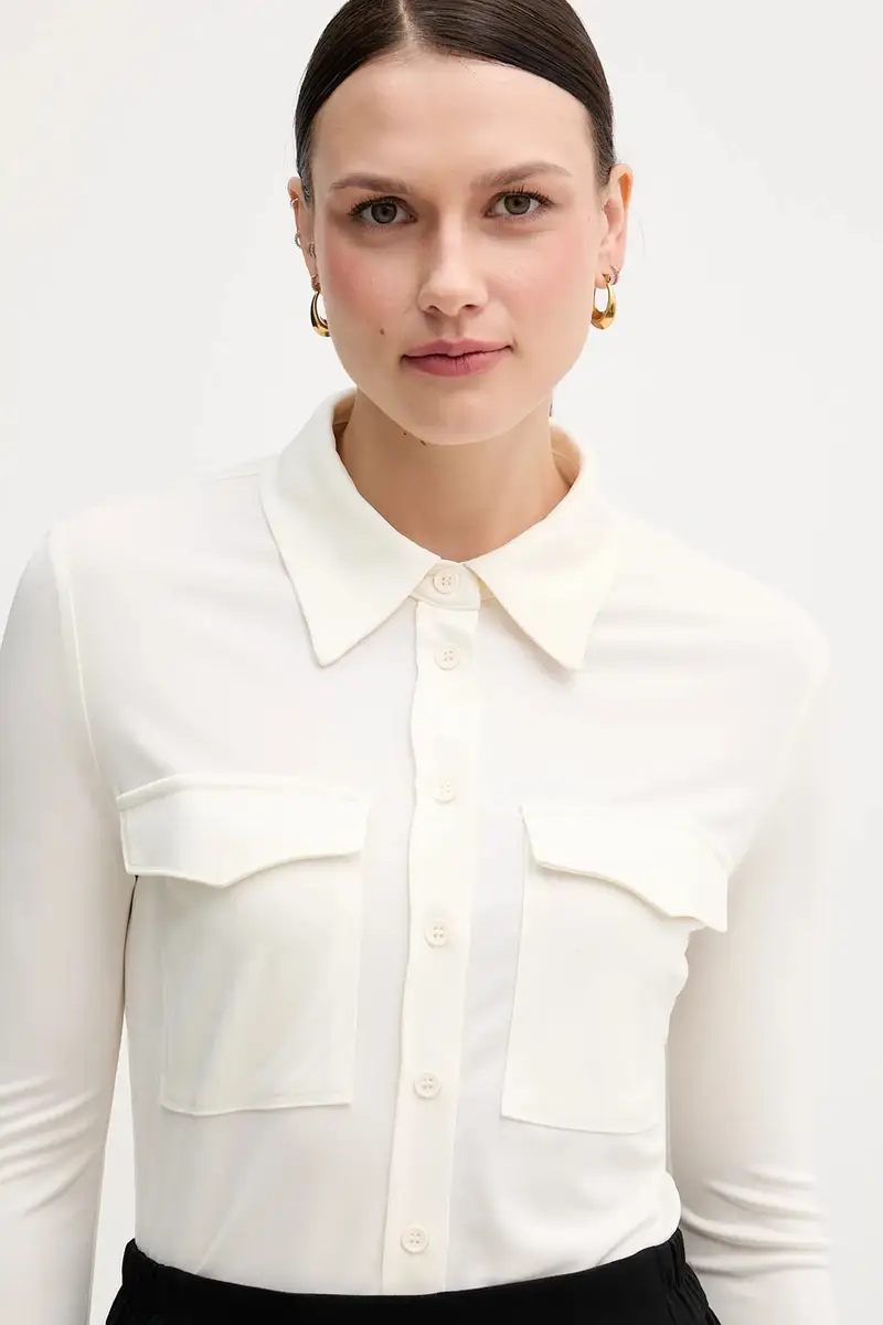 camicia donna colore beige 54HXLQ09M miniatura 4