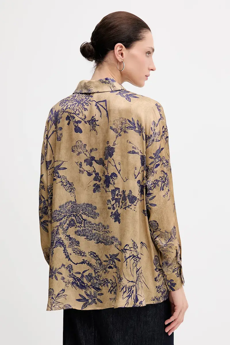 camicia donna colore beige 5IBNLQ07F miniatura 3