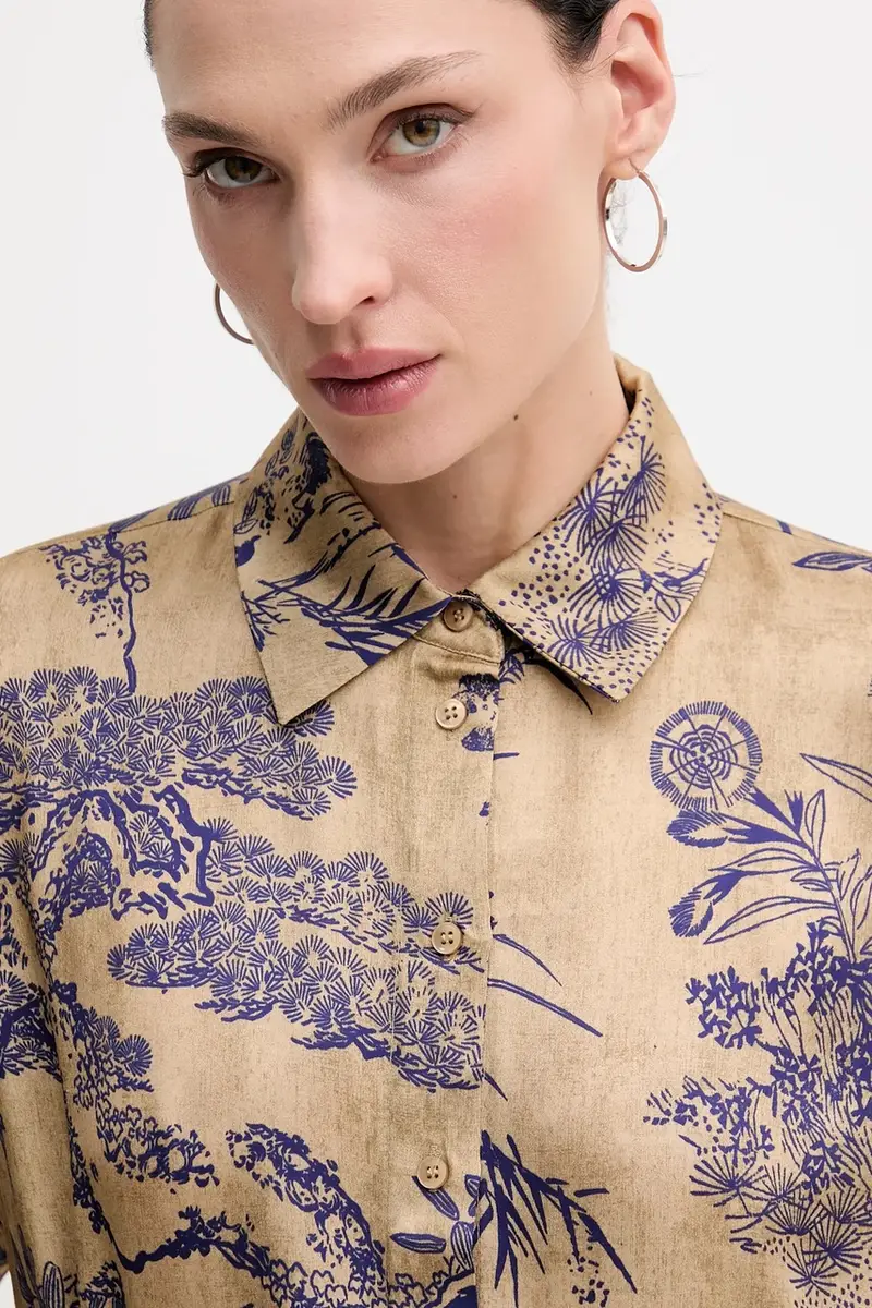 camicia donna colore beige 5IBNLQ07F miniatura 4