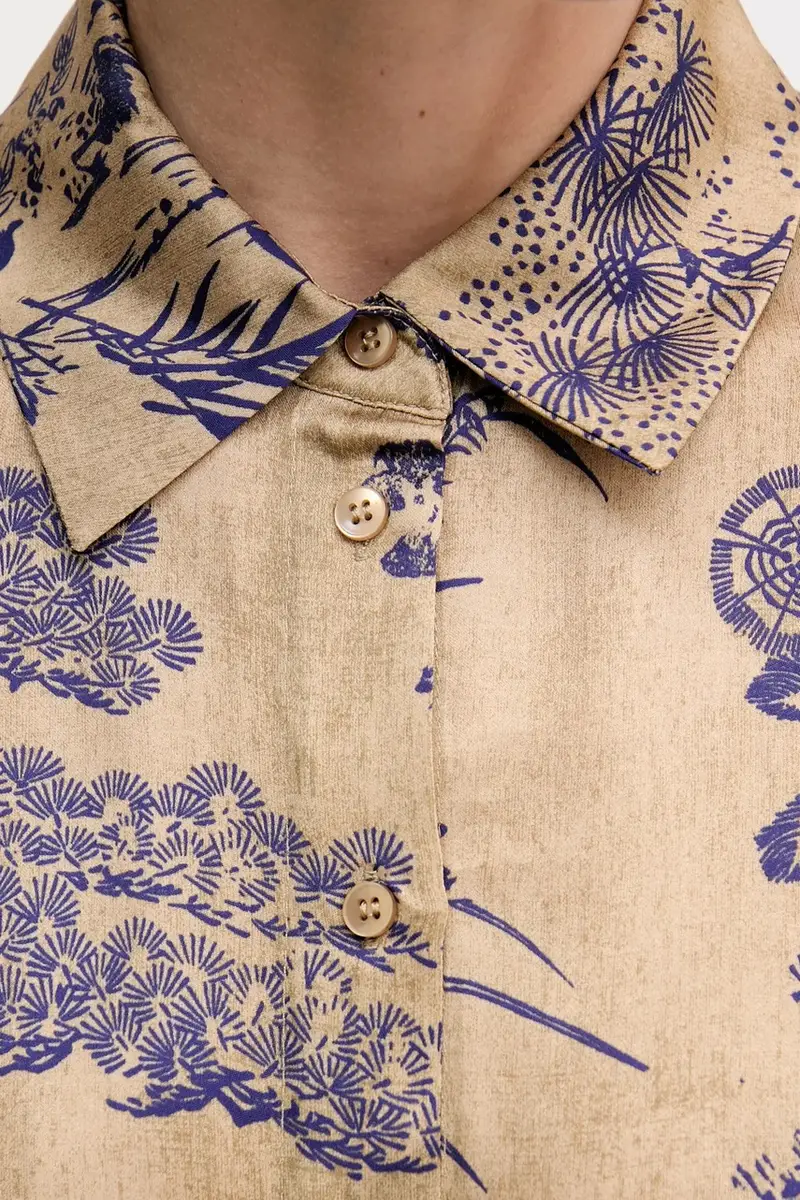 camicia donna colore beige 5IBNLQ07F miniatura 5