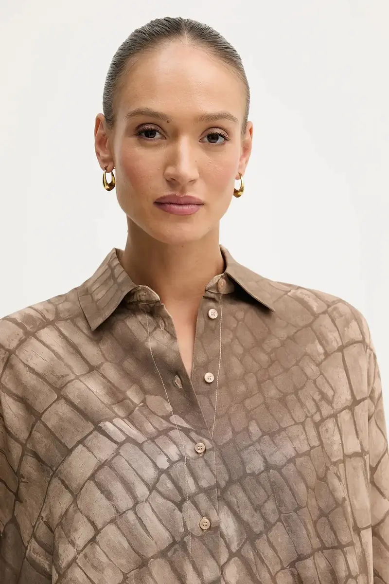 camicia donna colore beige 5W4VLQ07F miniatura 4