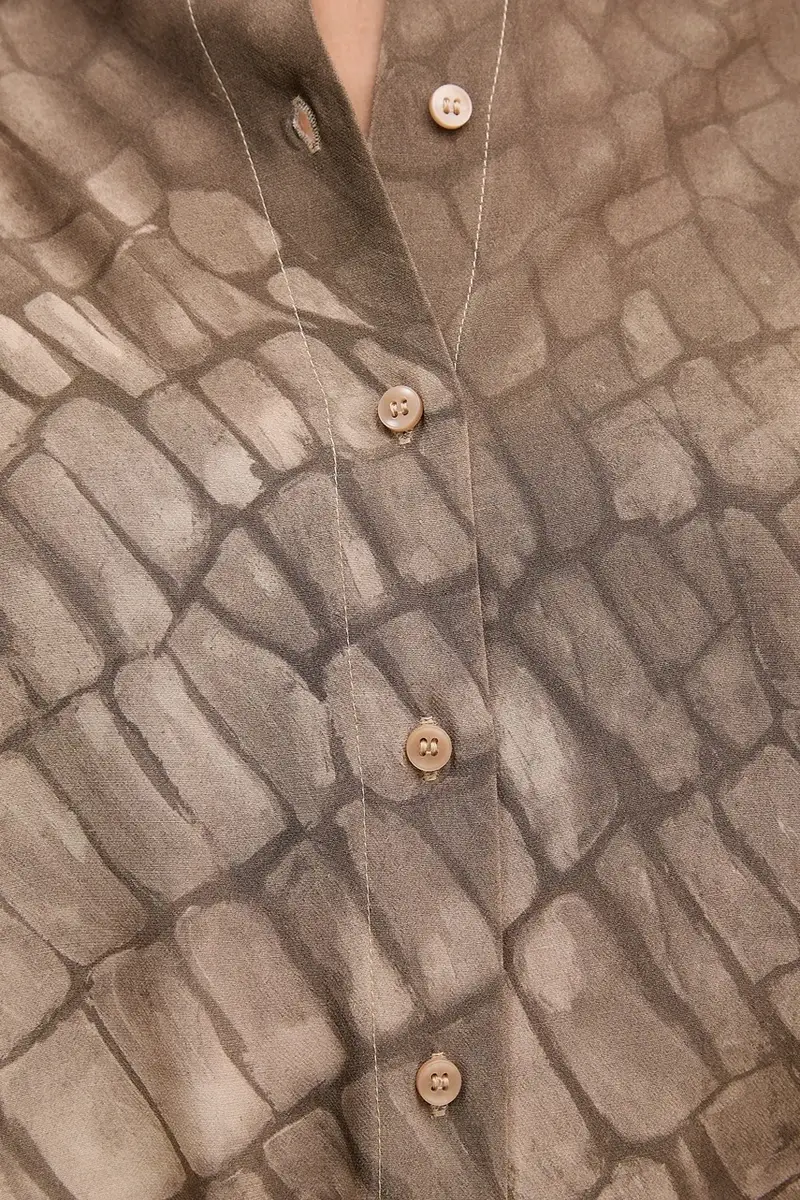 camicia donna colore beige 5W4VLQ07F miniatura 5