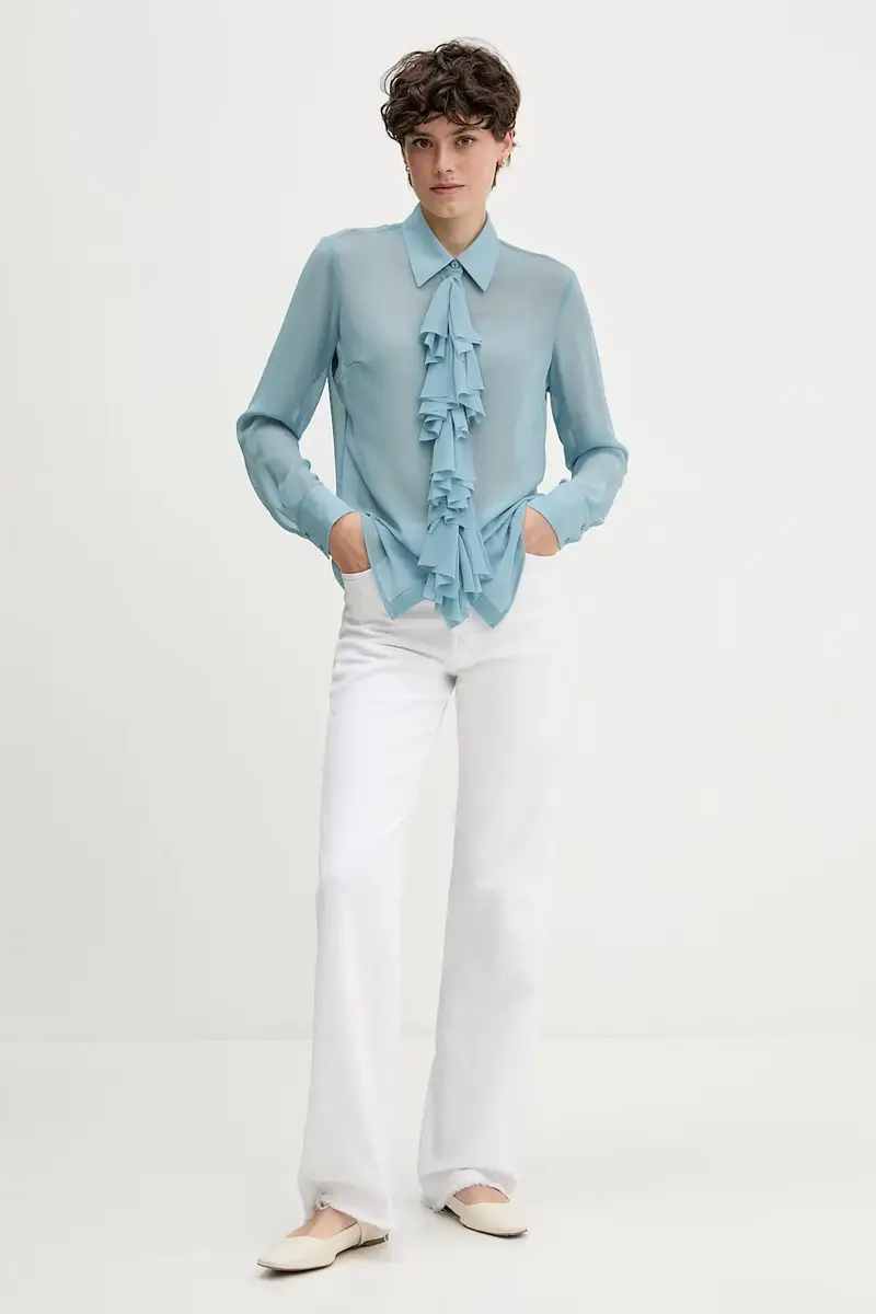 camicia donna colore turchese 5NOXLQ09T miniatura 2