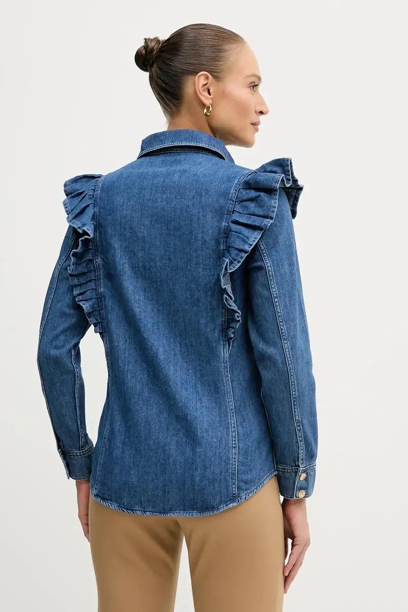 camicia in cotone Blu navy miniatura 3