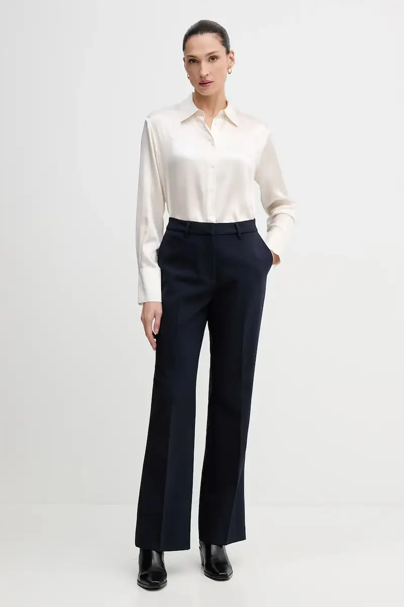 camicia in seta colore grigio 5LZMLQ05E Beige miniatura 2