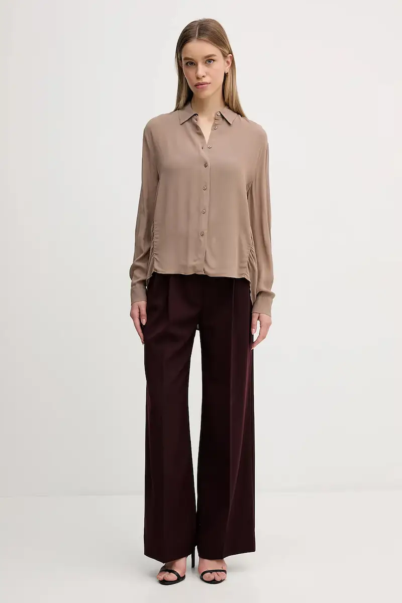 Sisley Maglia marrone donna in tessuto leggero miniatura 2