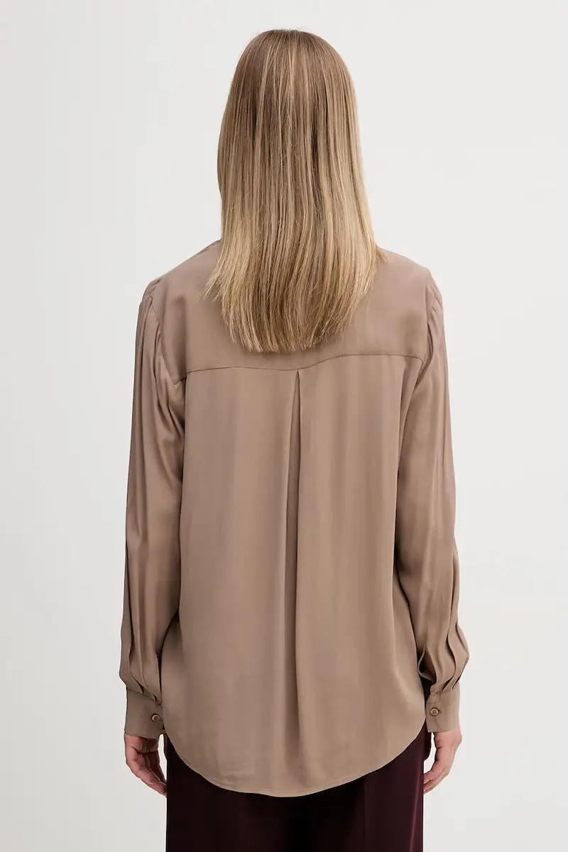 Sisley Maglia marrone donna in tessuto leggero miniatura 3