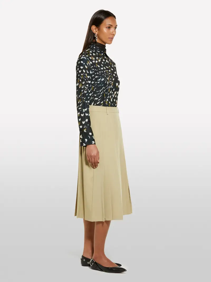 Camicia Nera In Satin Stampato, Donna, Nero miniatura 2