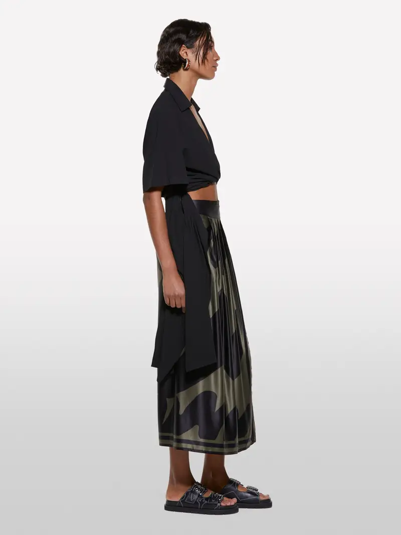 Camicia Nera Incrociata, Donna, Nero miniatura 2