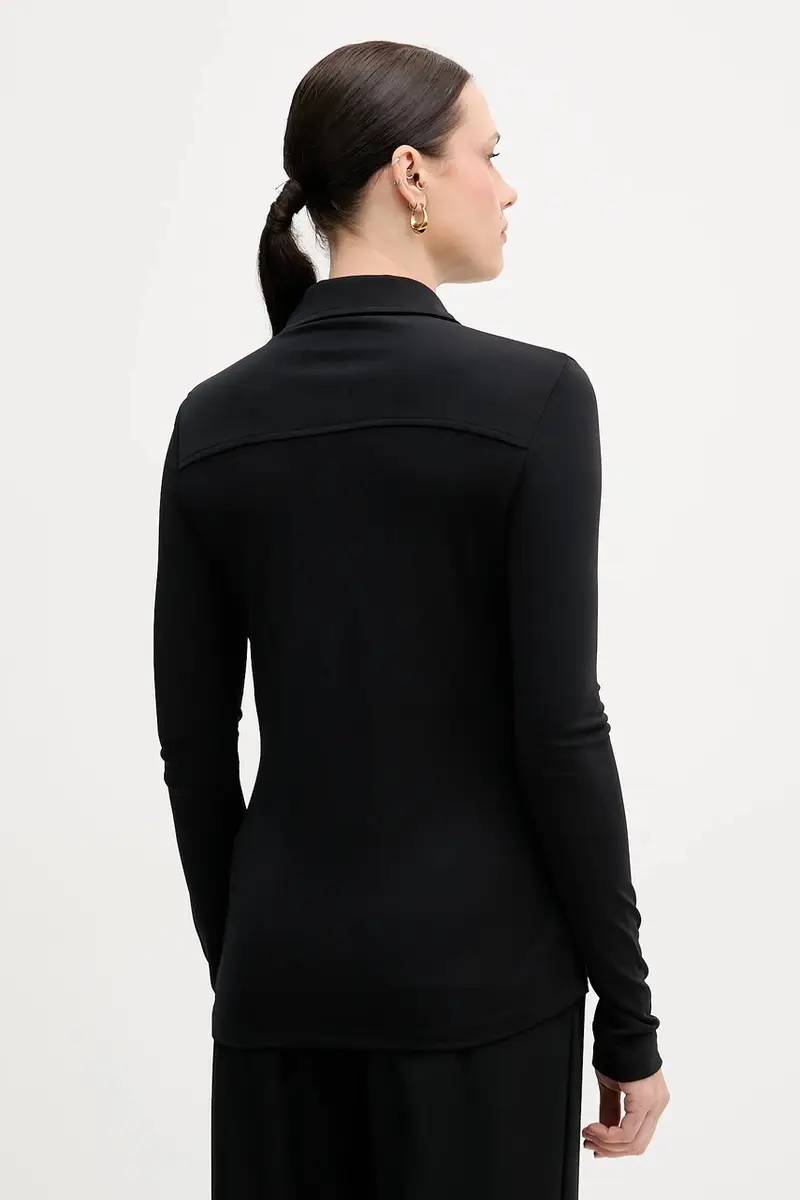 Sisley Maglia nera donna con tasche miniatura 3