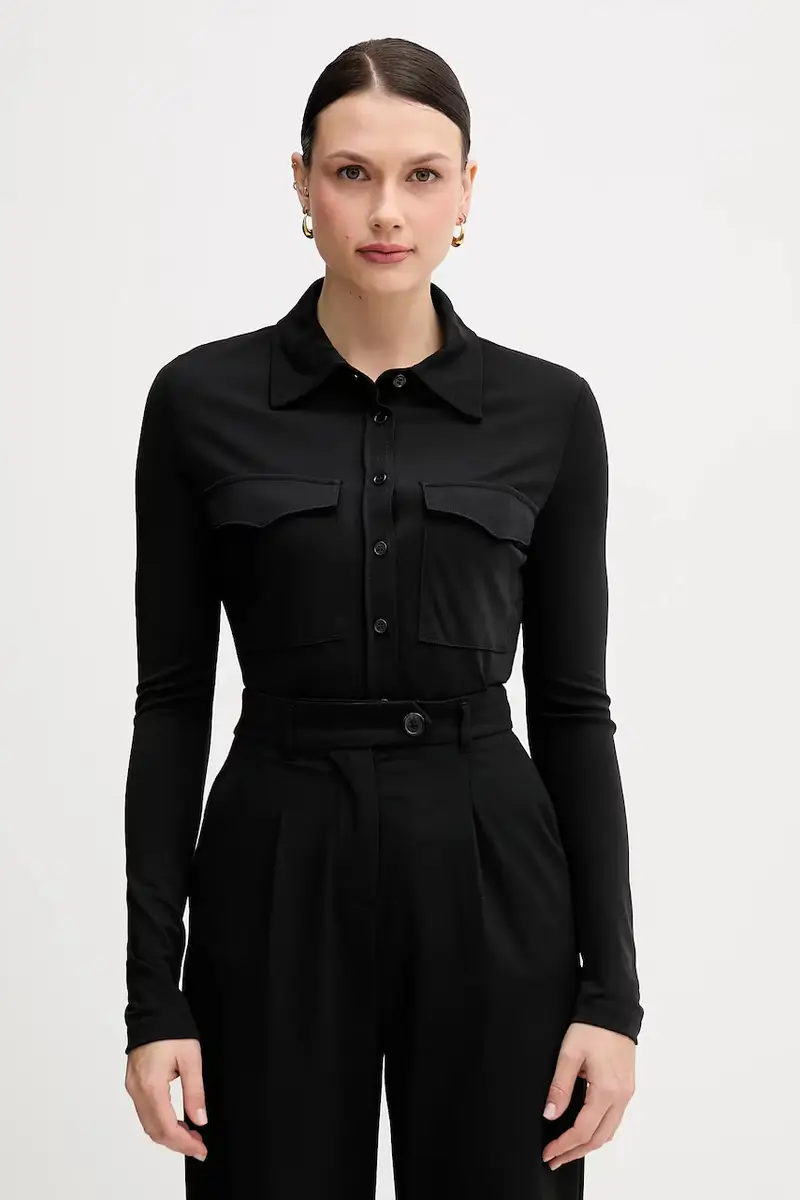 Sisley Maglia nera donna con tasche