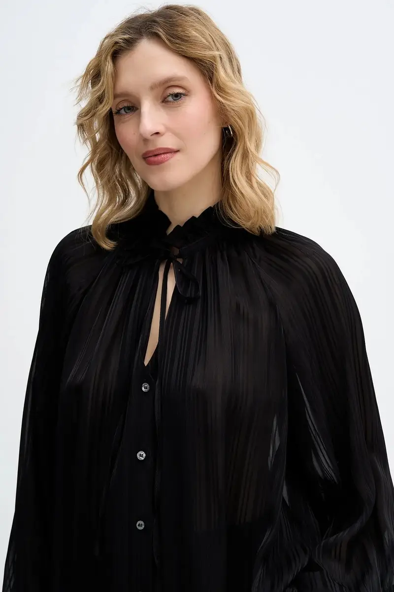 Sisley Maglia nera con vestibilità ampia miniatura 4