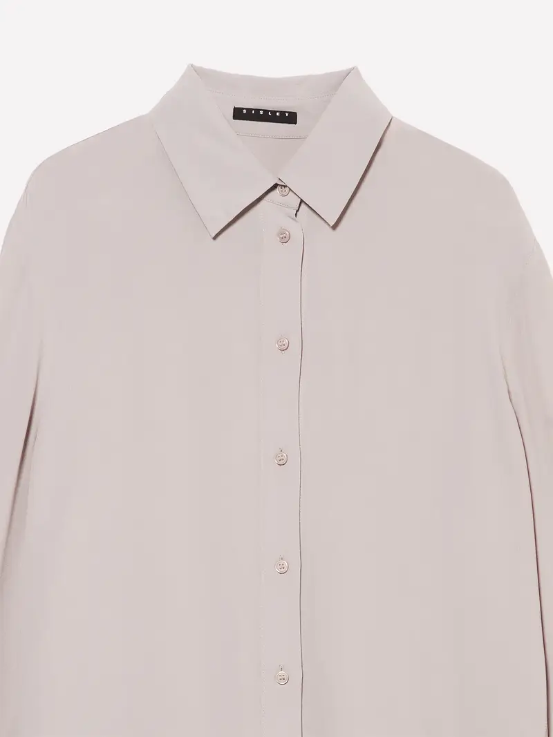 Camicia Over Fit, Donna, Beige miniatura 3