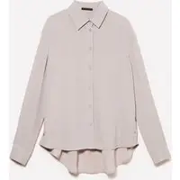Camicia Over Fit, Donna, Beige miniatura 4