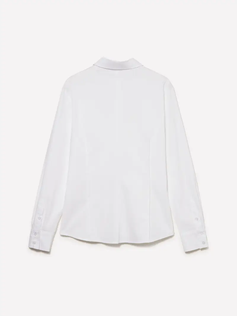 Camicia Slim Fit Con Pinces, Donna, Bianco miniatura 2
