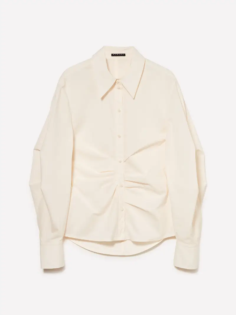 Camicia Slim Fit Con Pinces, Donna, Bianco Panna miniatura 5