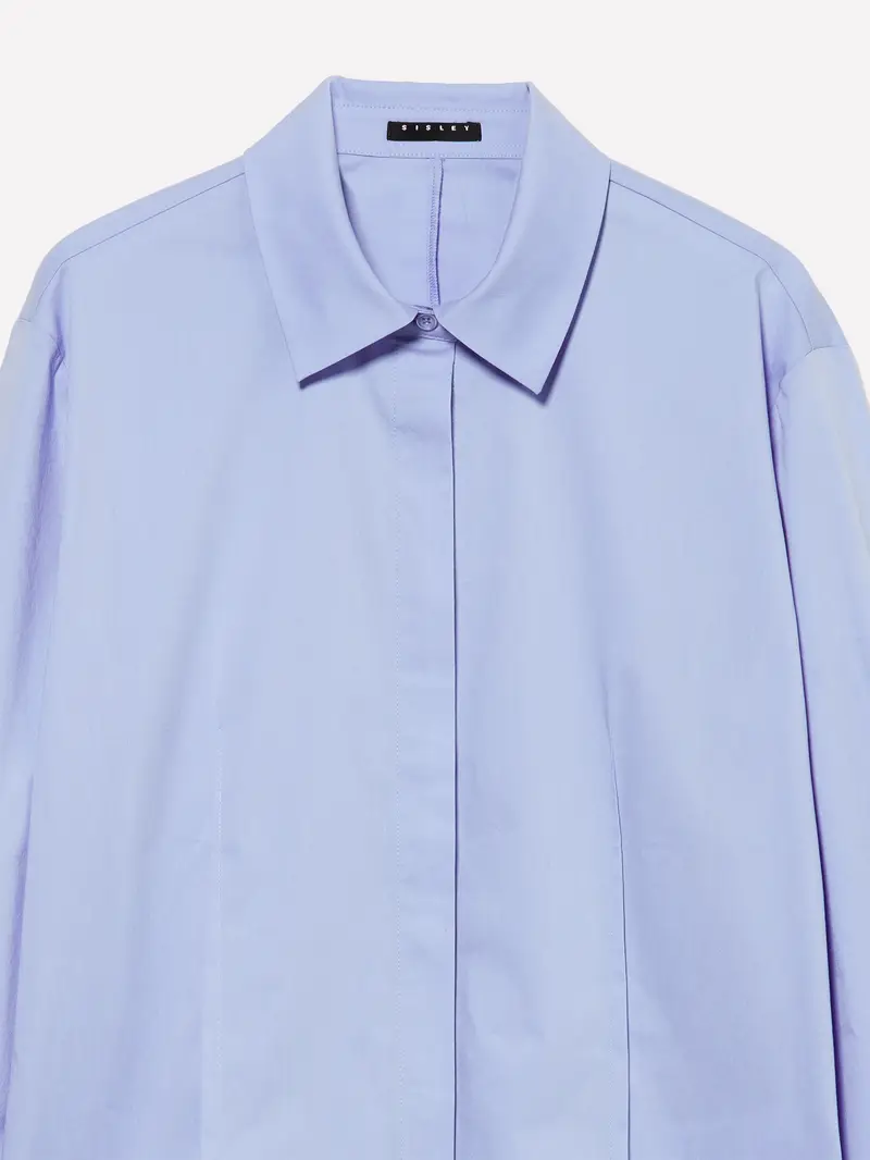 Camicia Slim Fit Con Pinces, Donna, Blu Chiaro miniatura 3