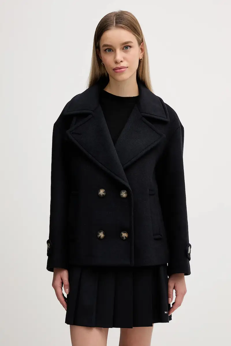 cappotto con lana Blu navy