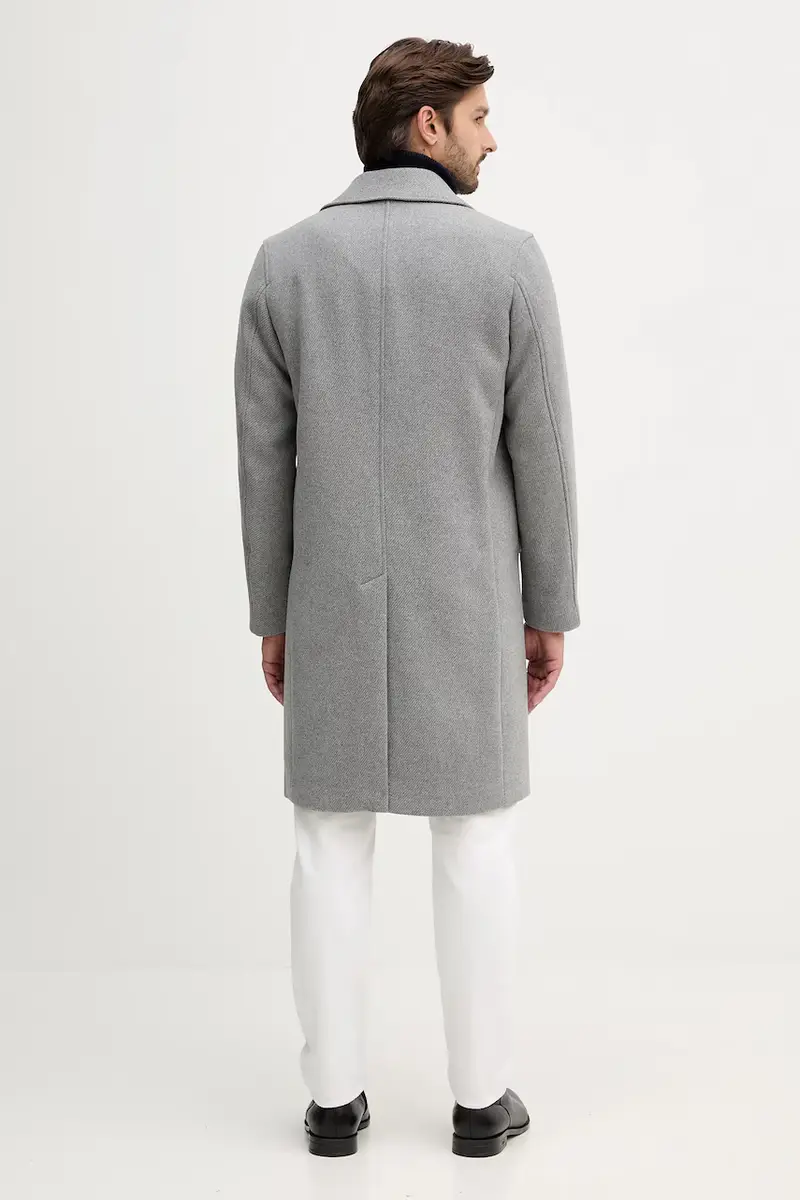 cappotto con lana colore grigio 2UHZSN044 miniatura 3