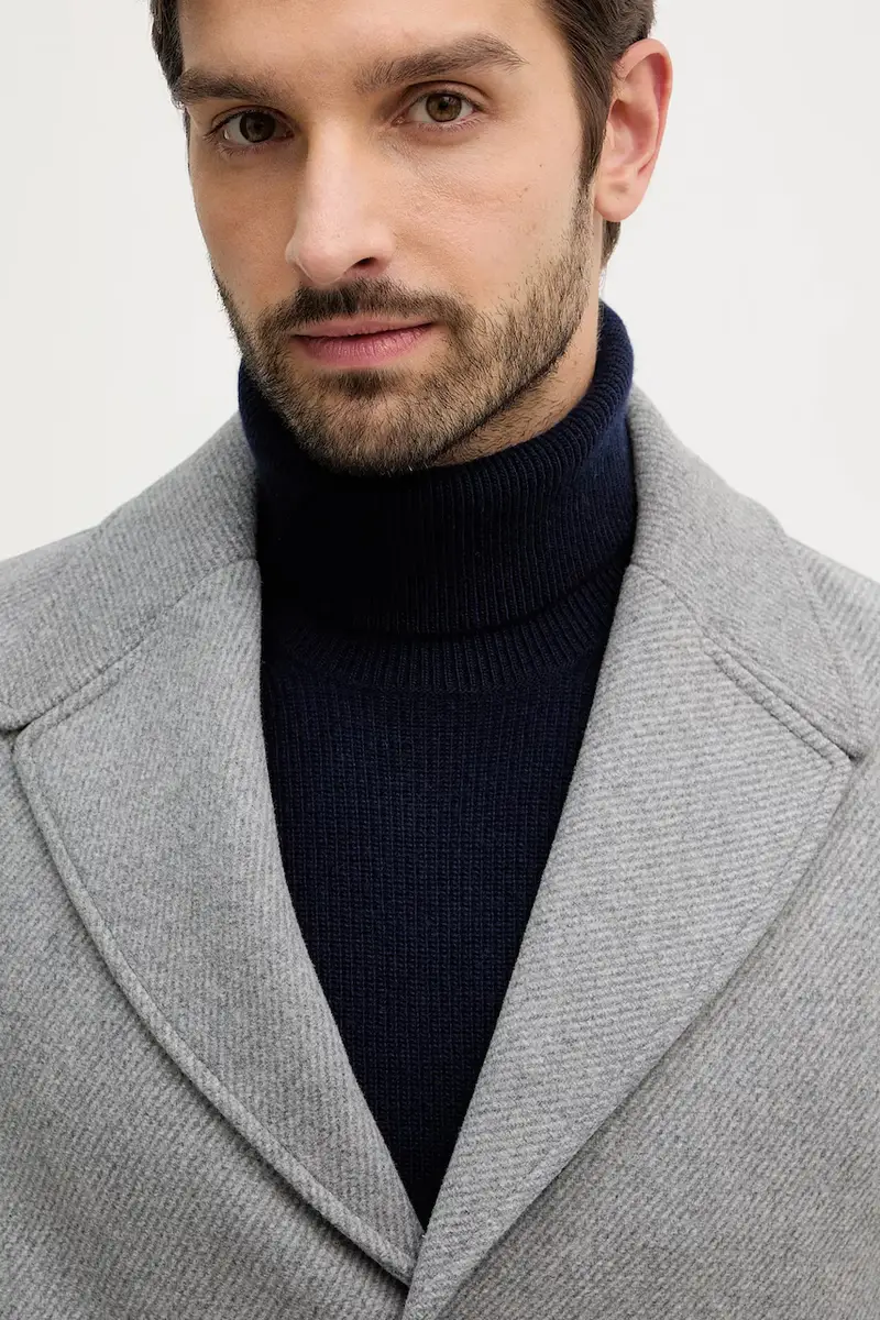 cappotto con lana colore grigio 2UHZSN044 miniatura 4