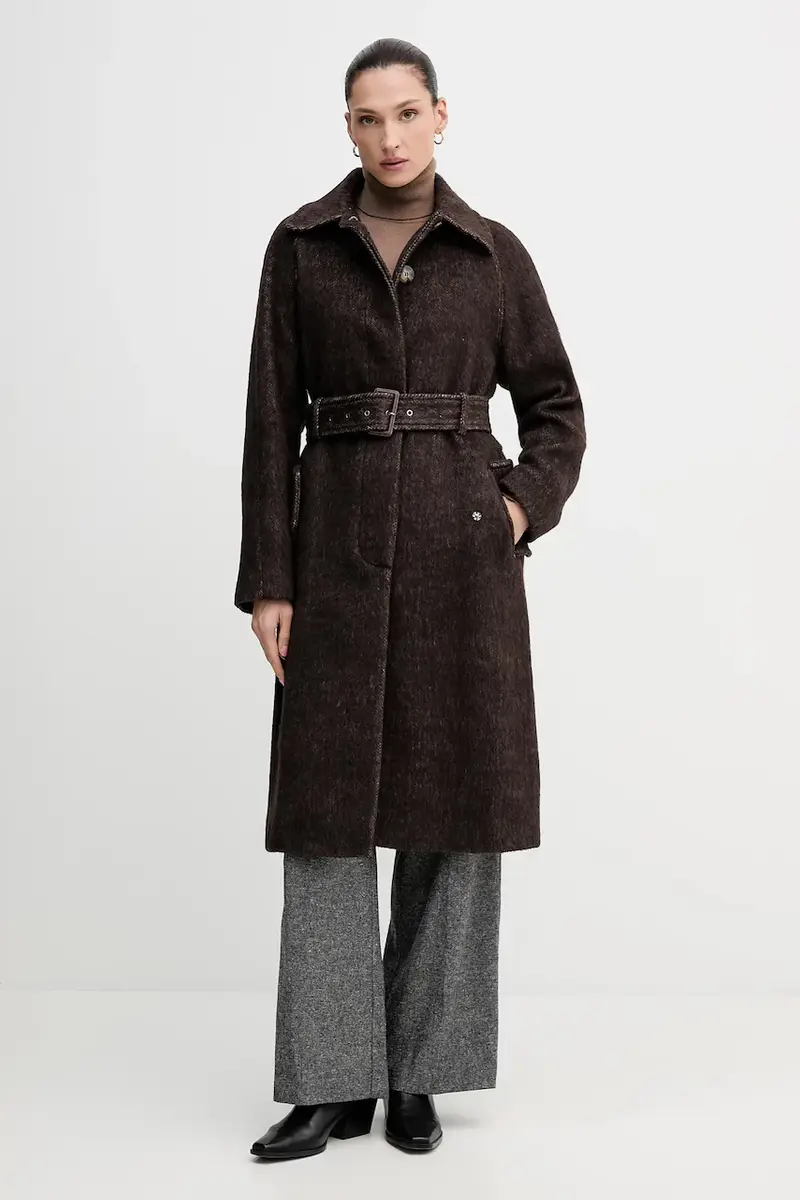 cappotto con lana colore marrone 21FKLN06C