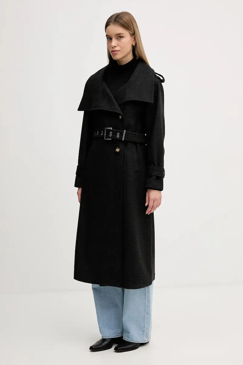 cappotto con lana Grigio miniatura 2