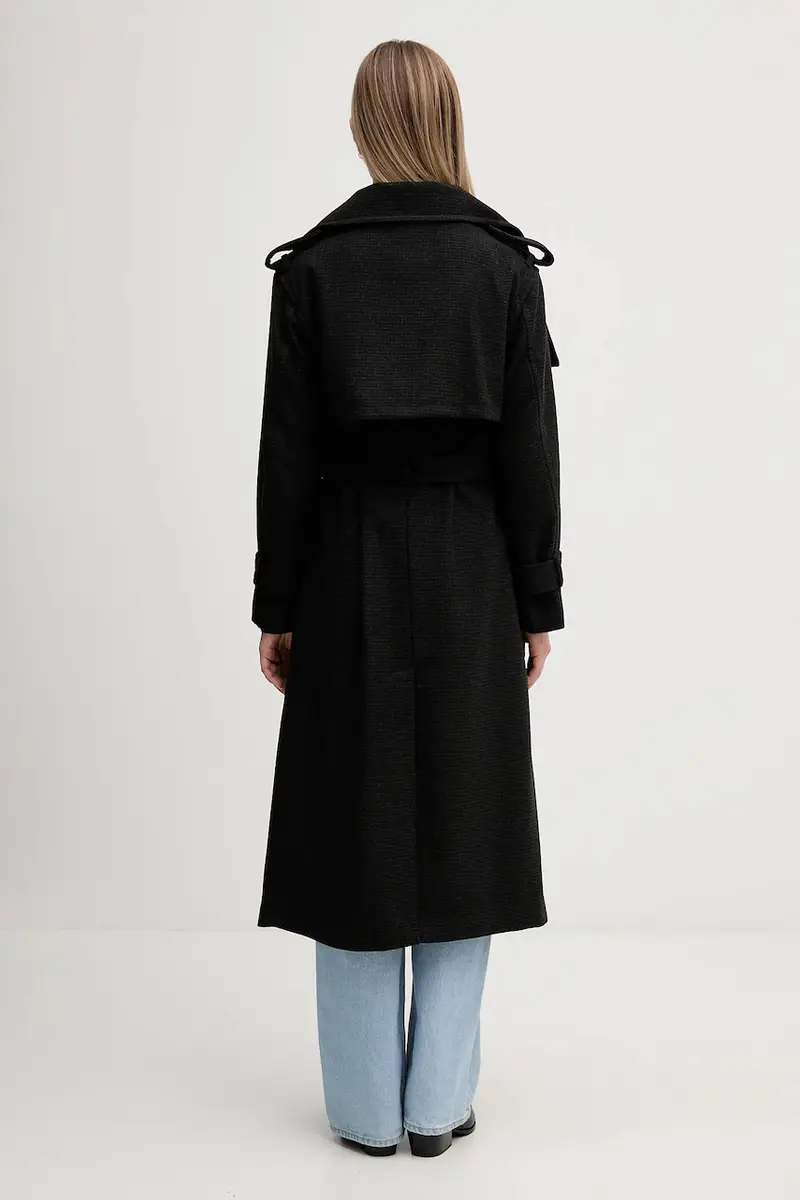 cappotto con lana Grigio miniatura 3