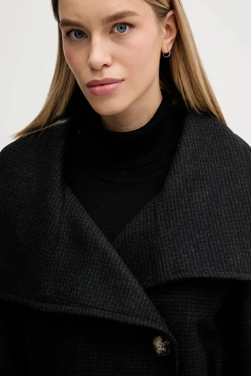 cappotto con lana Grigio miniatura 4