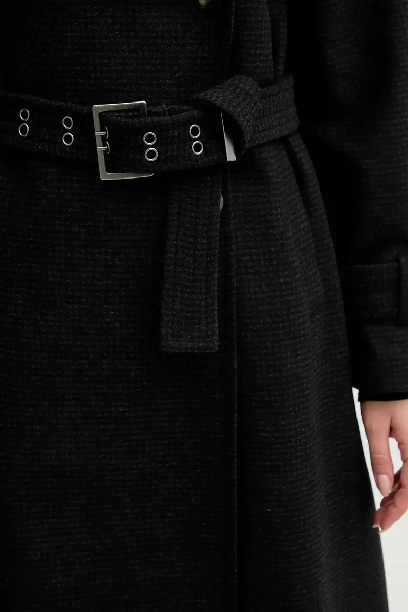 cappotto con lana Grigio miniatura 5