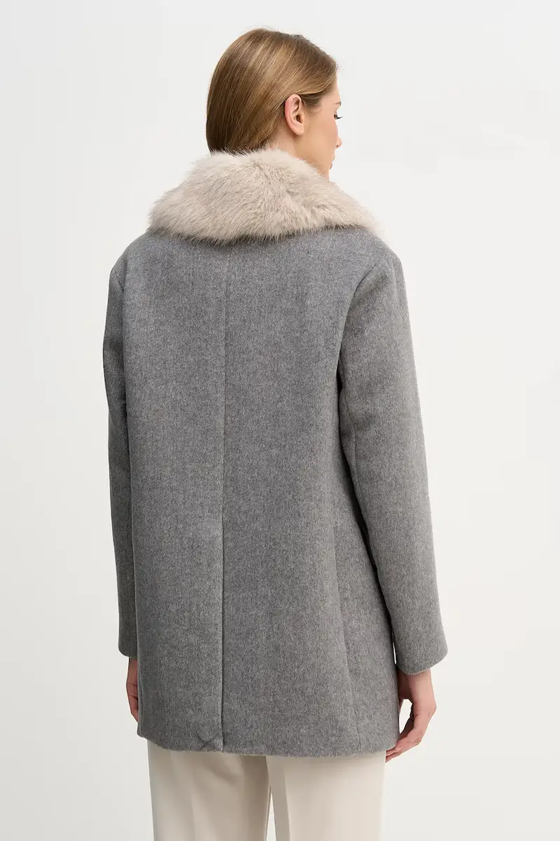 cappotto con lana Grigio miniatura 3