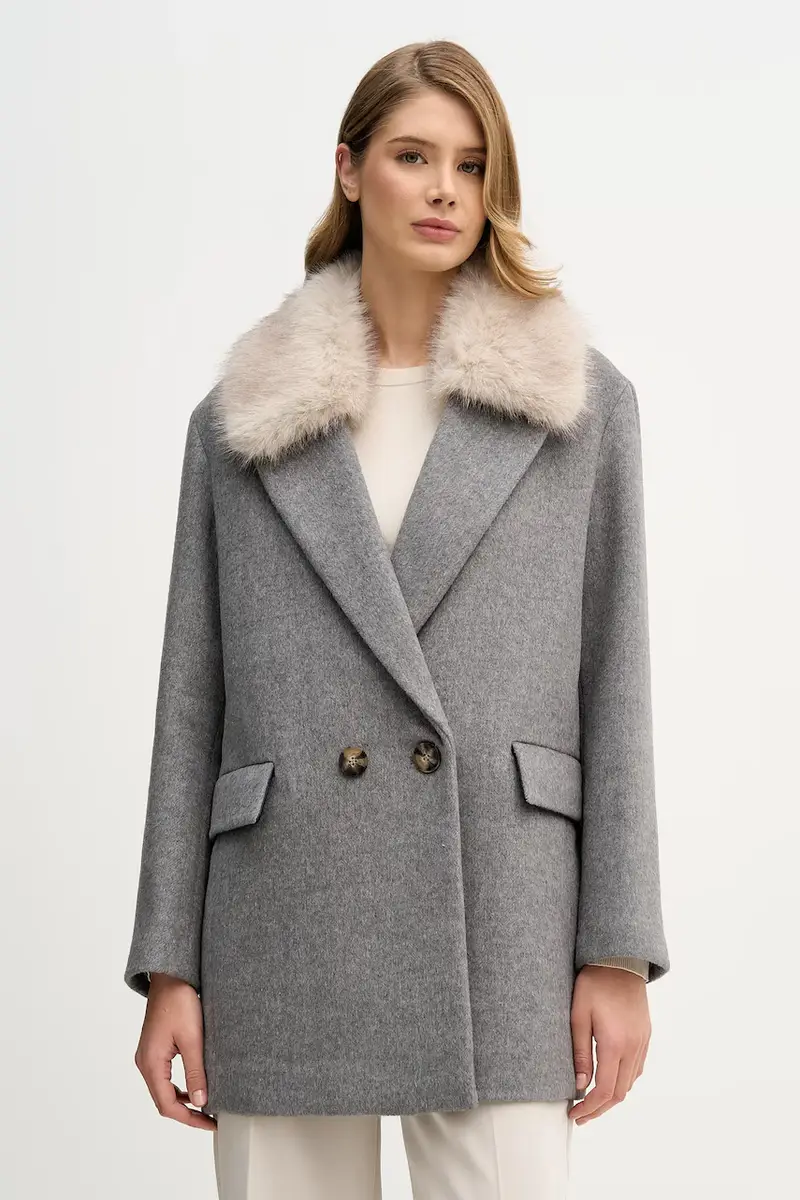 cappotto con lana Grigio