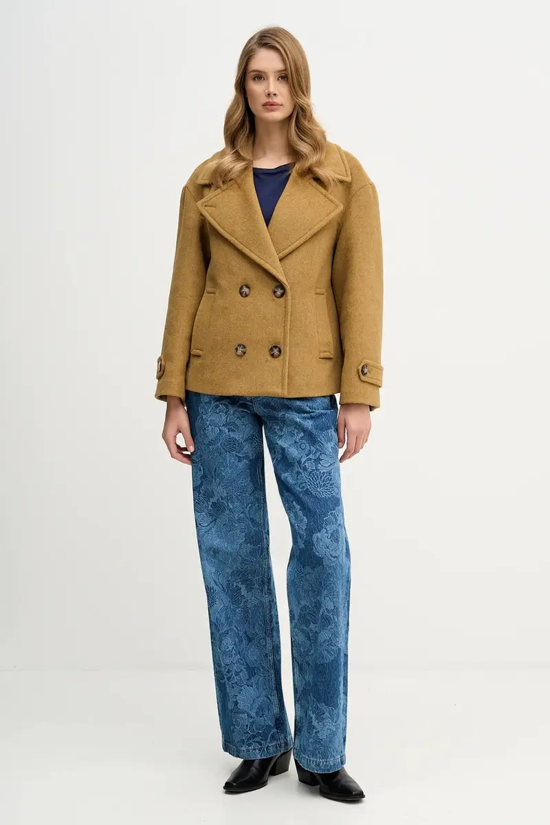 cappotto con lana Verde miniatura 2