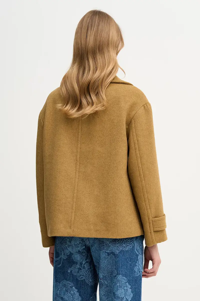 cappotto con lana Verde miniatura 3