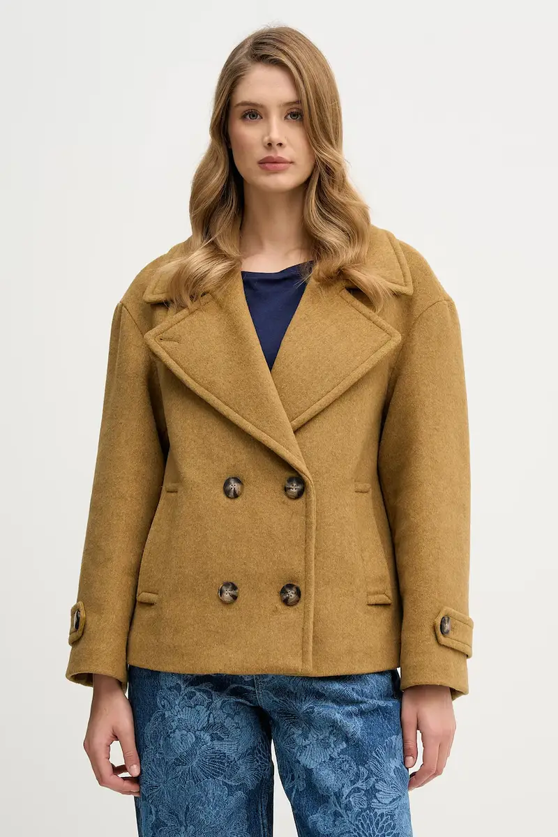 cappotto con lana Verde