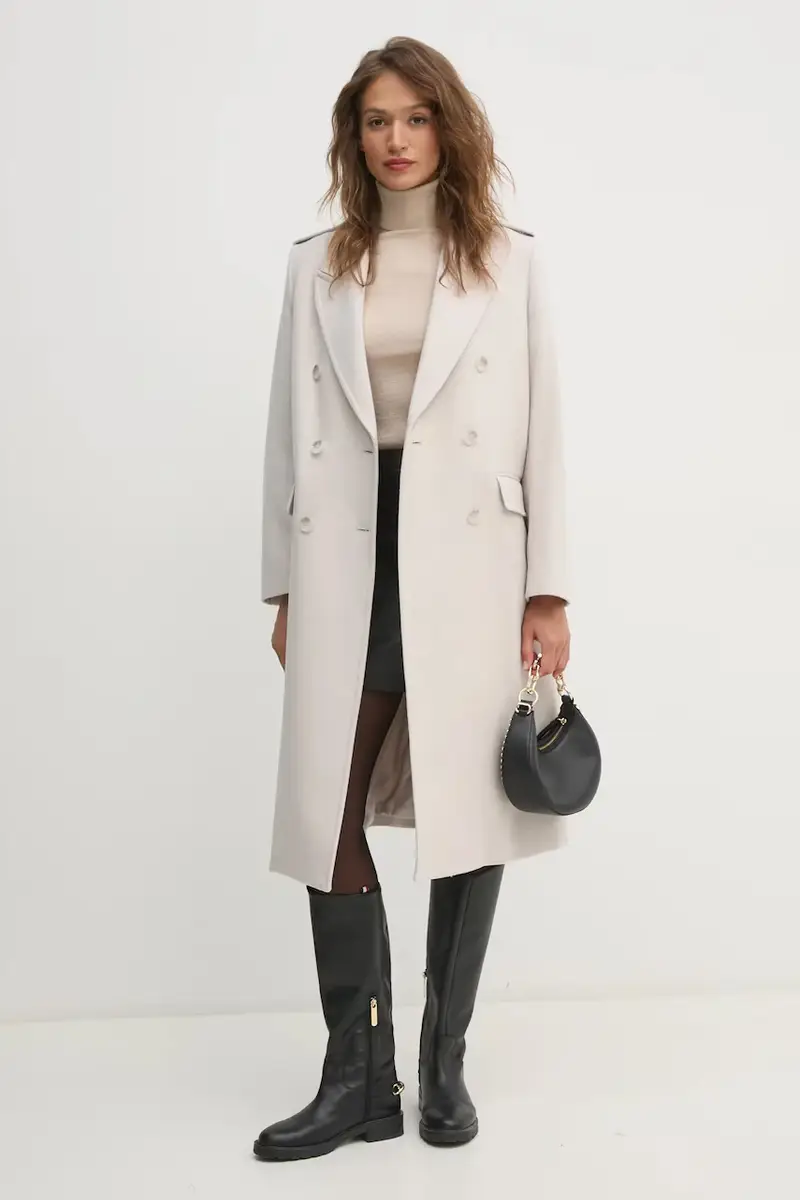 cappotto in lana colore beige 2A8GLN04Q miniatura 2