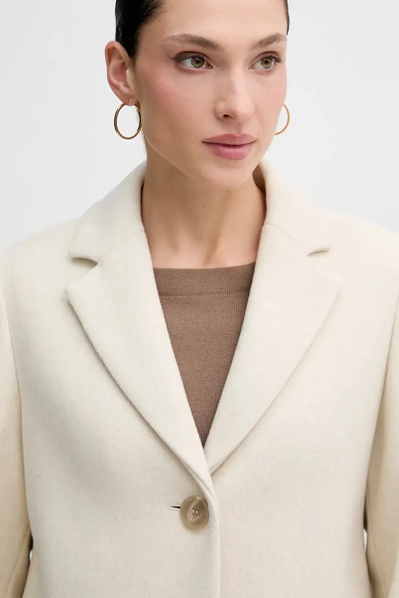 cappotto in lana colore marrone 2JJYLN04N Beige miniatura 4