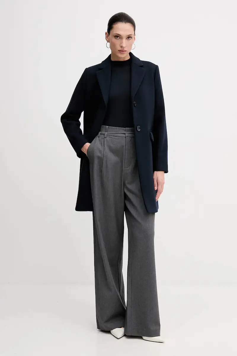 cappotto in lana colore marrone 2JJYLN04N Blu navy miniatura 2