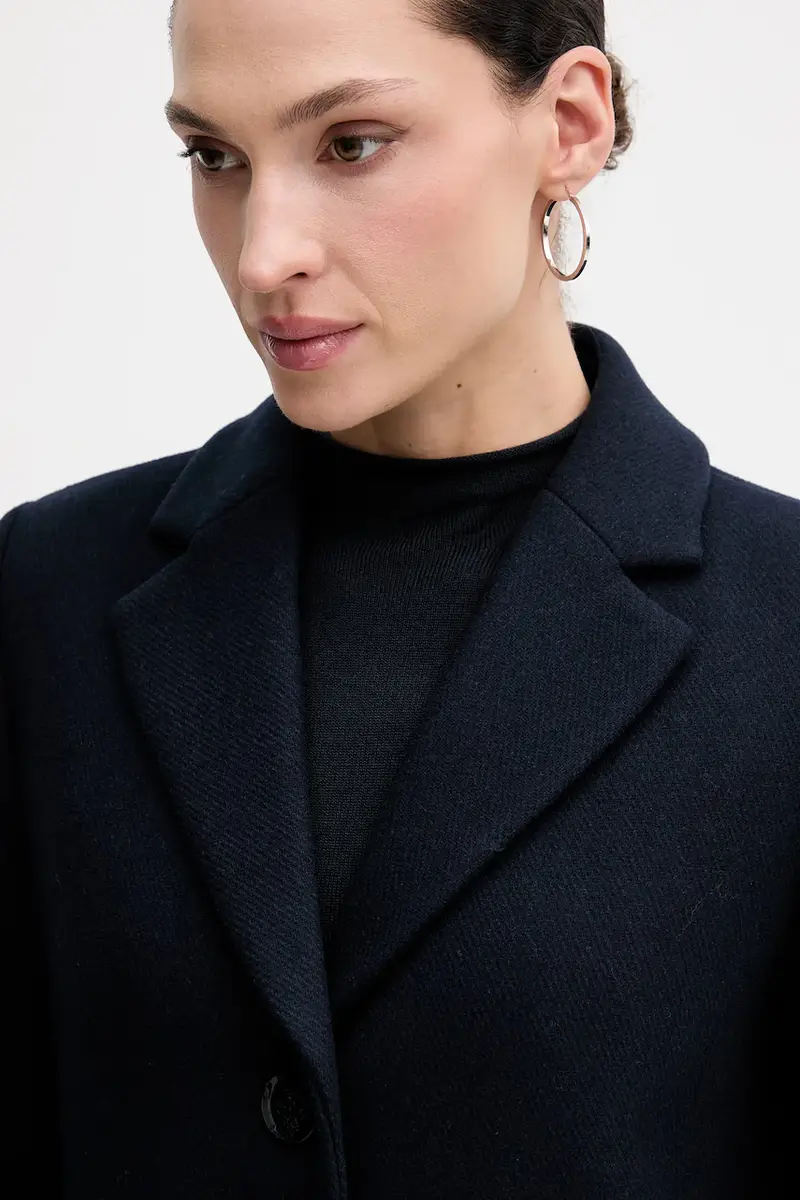 cappotto in lana colore marrone 2JJYLN04N Blu navy miniatura 4