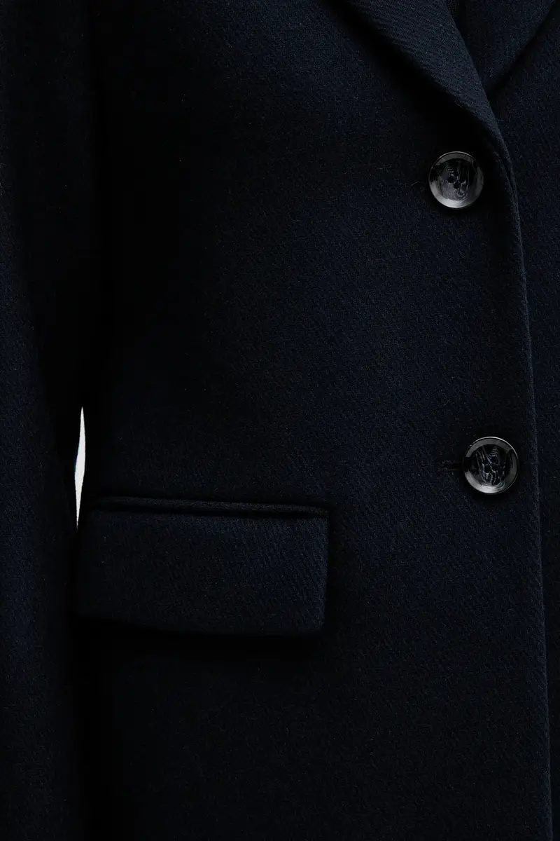 cappotto in lana colore marrone 2JJYLN04N Blu navy miniatura 5