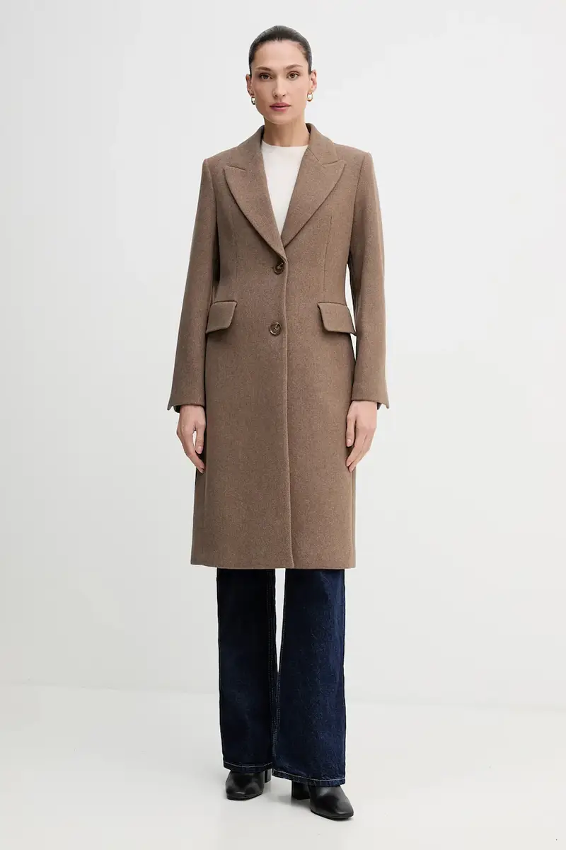 cappotto in lana colore marrone 2JJYLN04Z