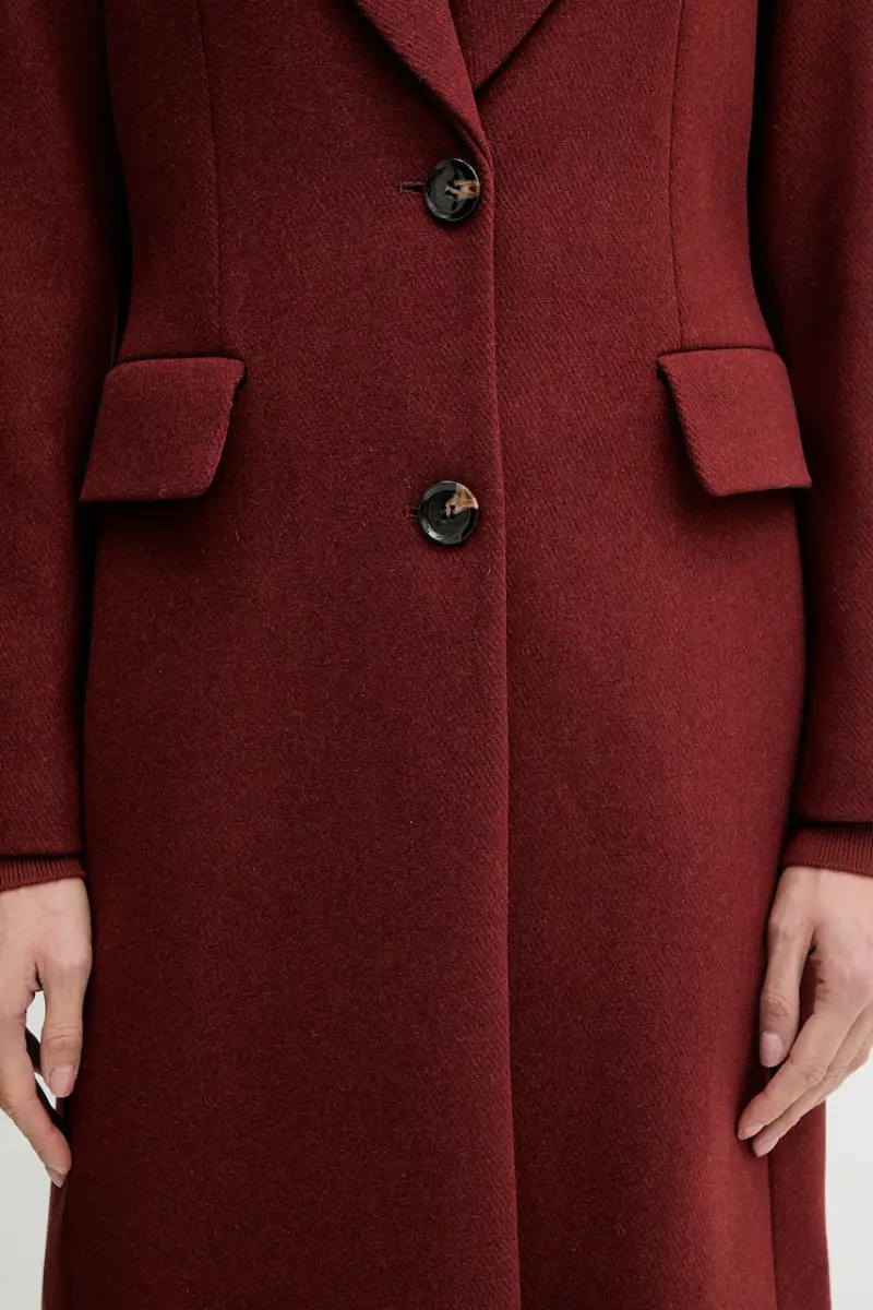 cappotto in lana colore marrone 2JJYLN04Z Granata miniatura 5