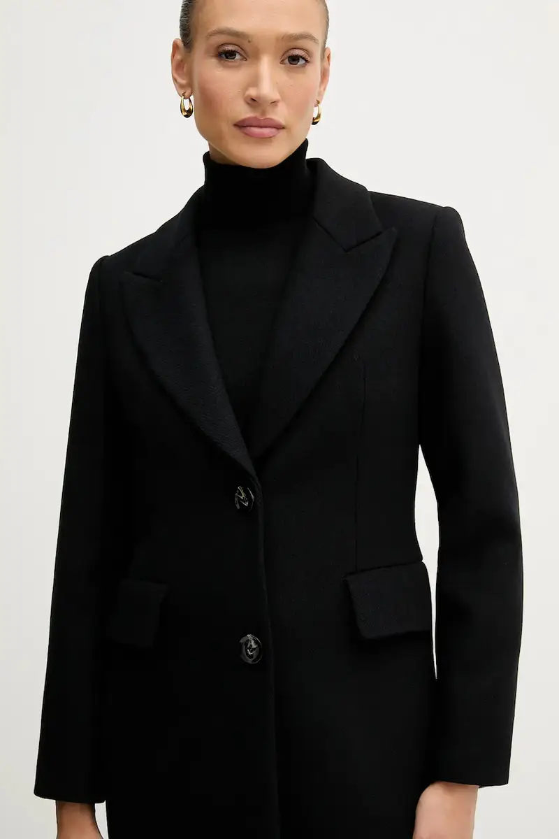 cappotto in lana colore marrone 2JJYLN04Z Nero miniatura 4