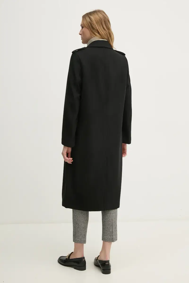 cappotto in lana colore nero 2A8GLN04Q miniatura 3