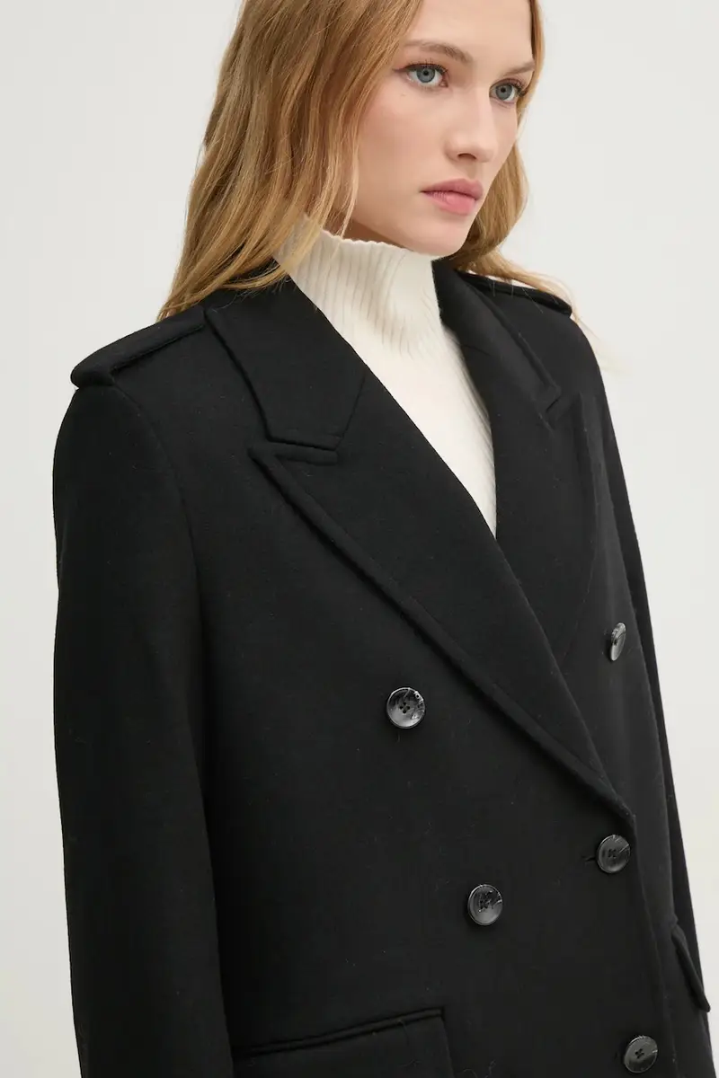 cappotto in lana colore nero 2A8GLN04Q miniatura 4