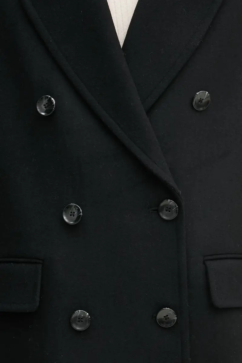 cappotto in lana colore nero 2A8GLN04Q miniatura 5