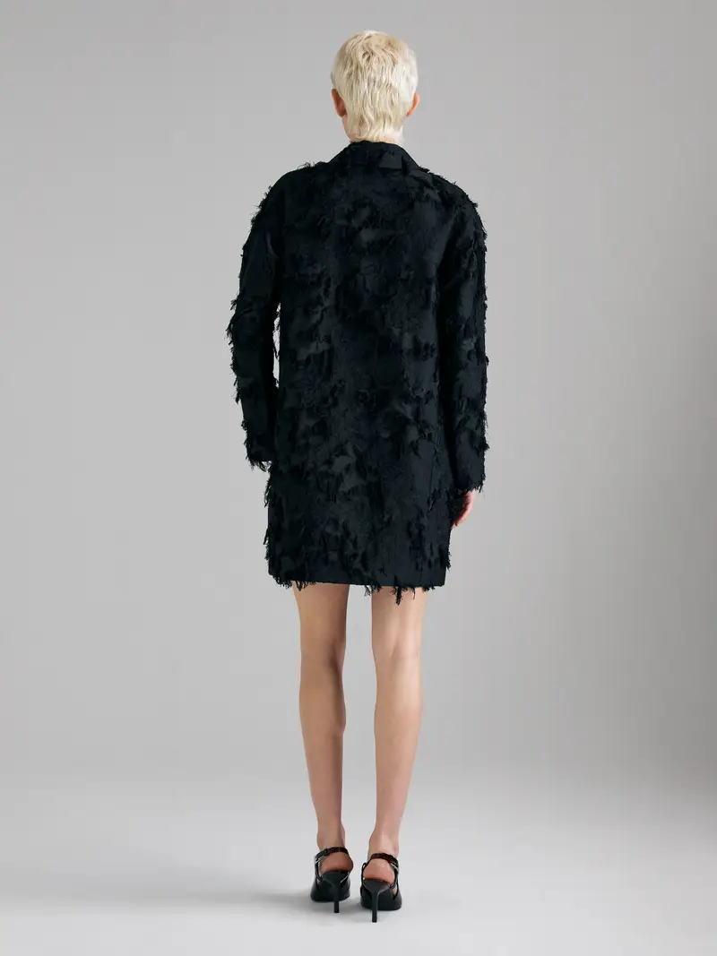 Cappotto Marmorizzato, Donna, Nero miniatura 2