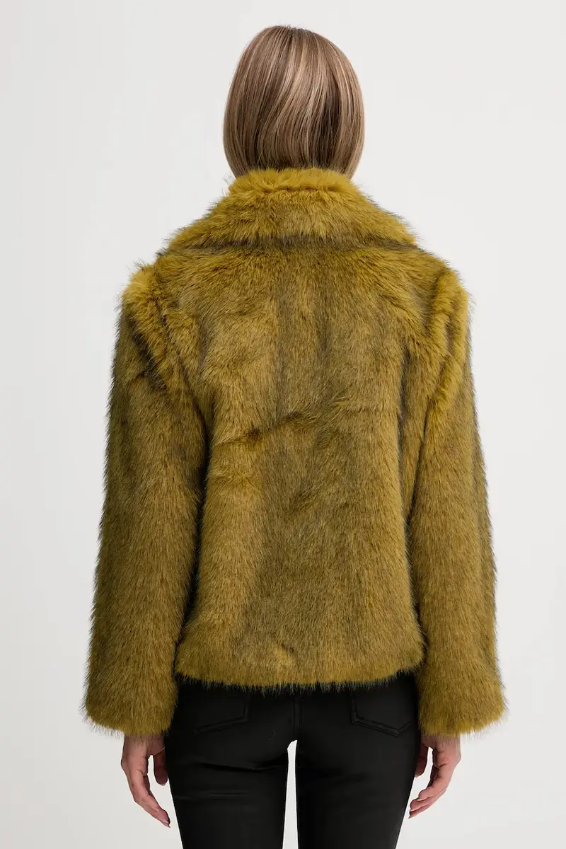 Sisley Cappotto verde in pelliccia sintetica per donna miniatura 3