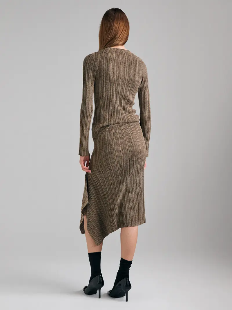 Cardigan A Costine, Donna, Verde Militare miniatura 2