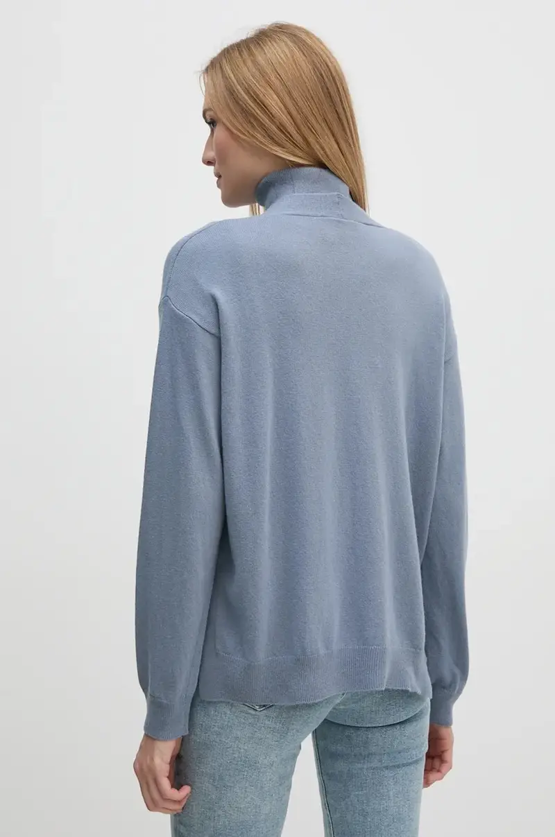 cardigan con aggiunta di cachemire colore blu 102HM601Z miniatura 3