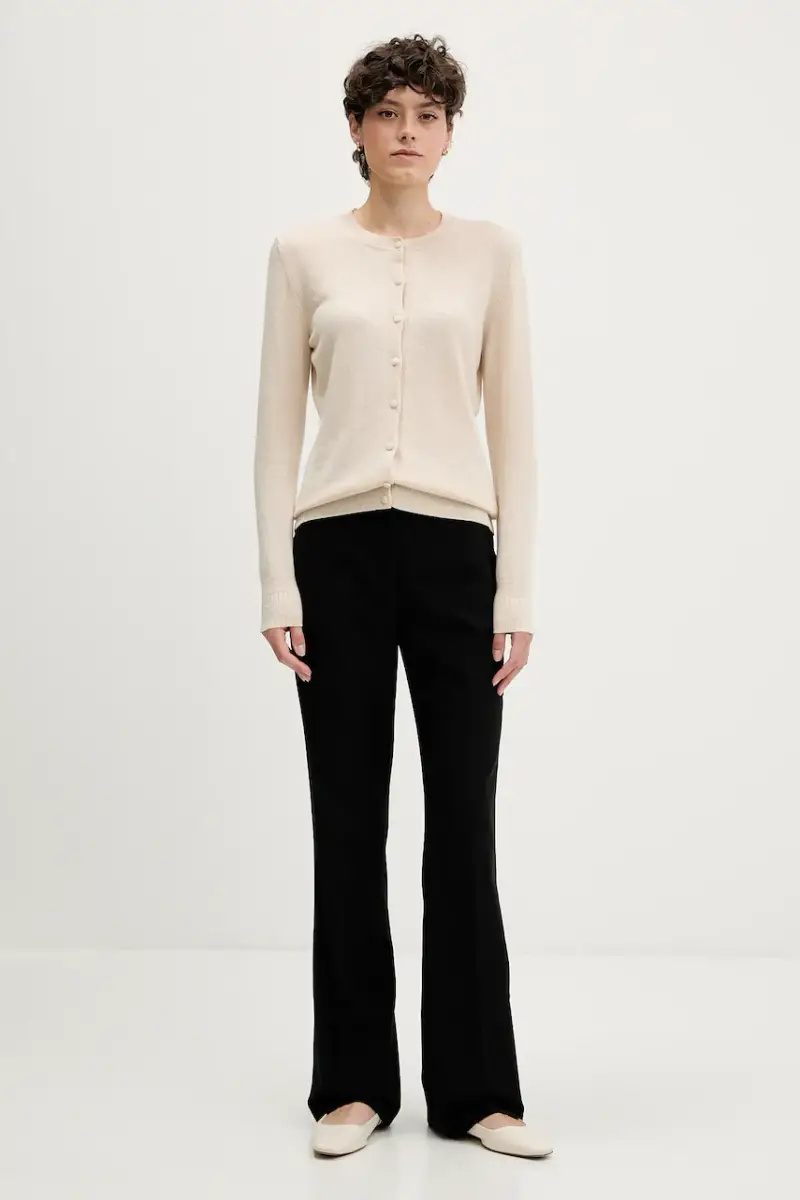 cardigan con aggiunta di lana colore beige 102HM5237 miniatura 2